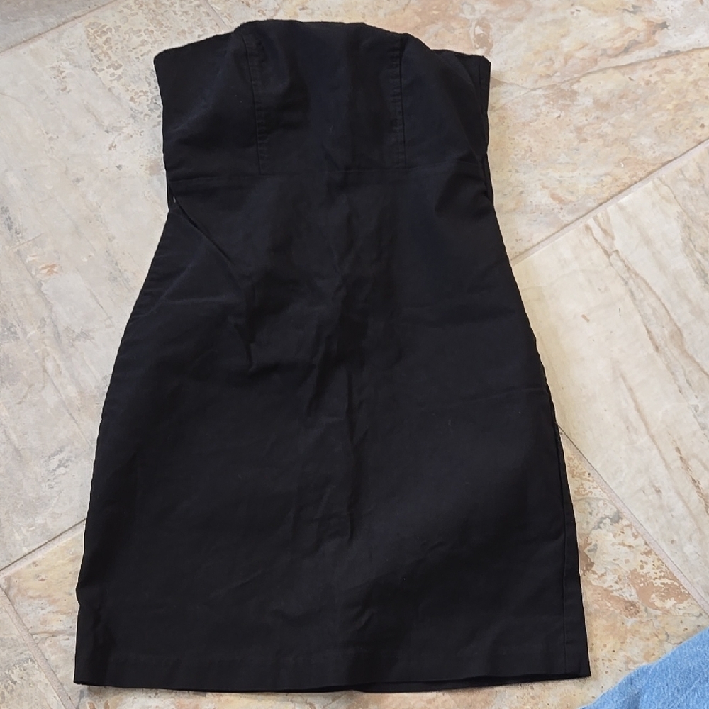 Y2k 1990s Black Strapless Dress Club S